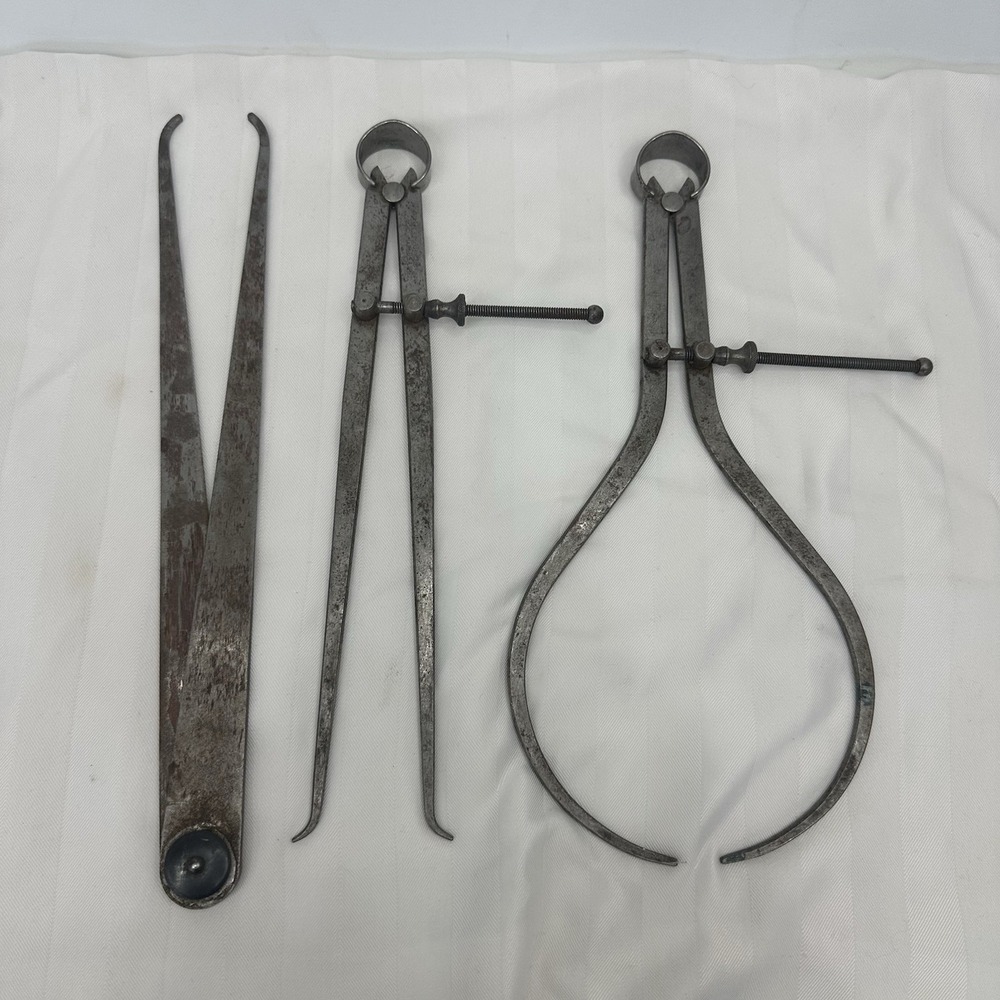 Lot 3 Vintage Calipers Brown & Sharpe England / L.S.Starrett Co. USA Inside Out